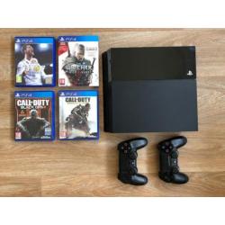 Playstation 4 (Black) 1TB + 2 DualShock Controllers + Games