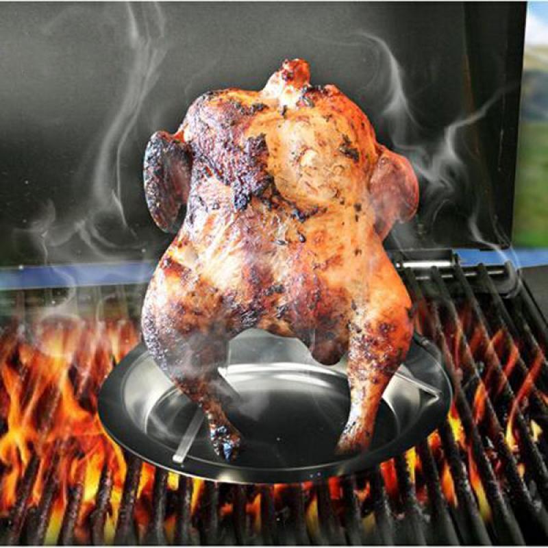 Stainless Steel Non Stick Upright Chicken Turkey Roaster Poultry Barbecue Rack