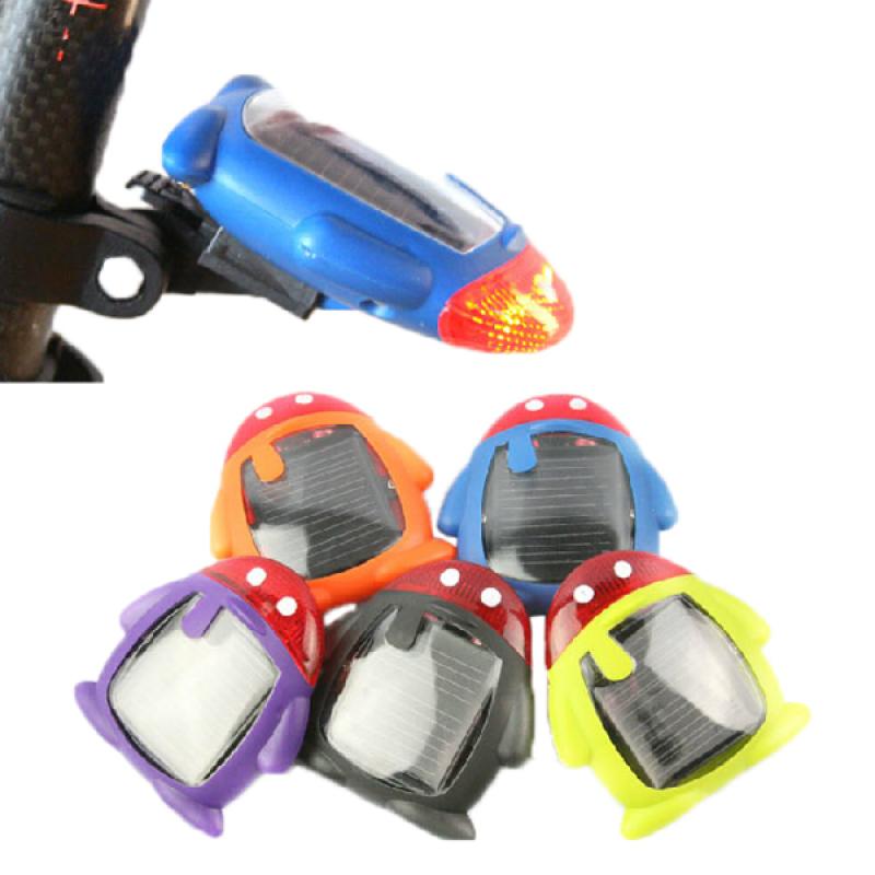 Bicycle 2 LED Solar Energy Rechargeable Rear Tail Lamp Light