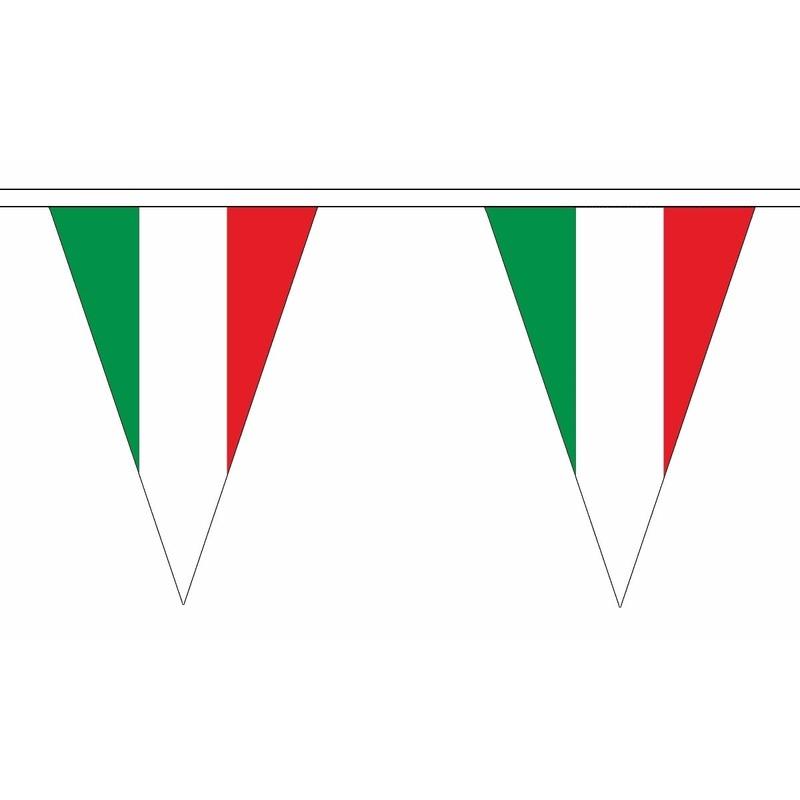 Italie slinger met puntvlaggetjes 20 meter AlleKleurenShirts Landen versiering en vlaggen
