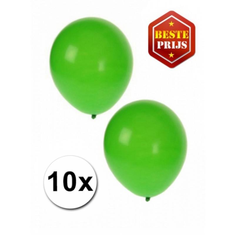 Feestartikelen diversen Shoppartners Voordelige groene ballonnen 10 stuks