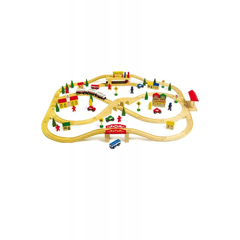 Houten speelgoed Bandana winkel Speelgoed treinen set 101 delig