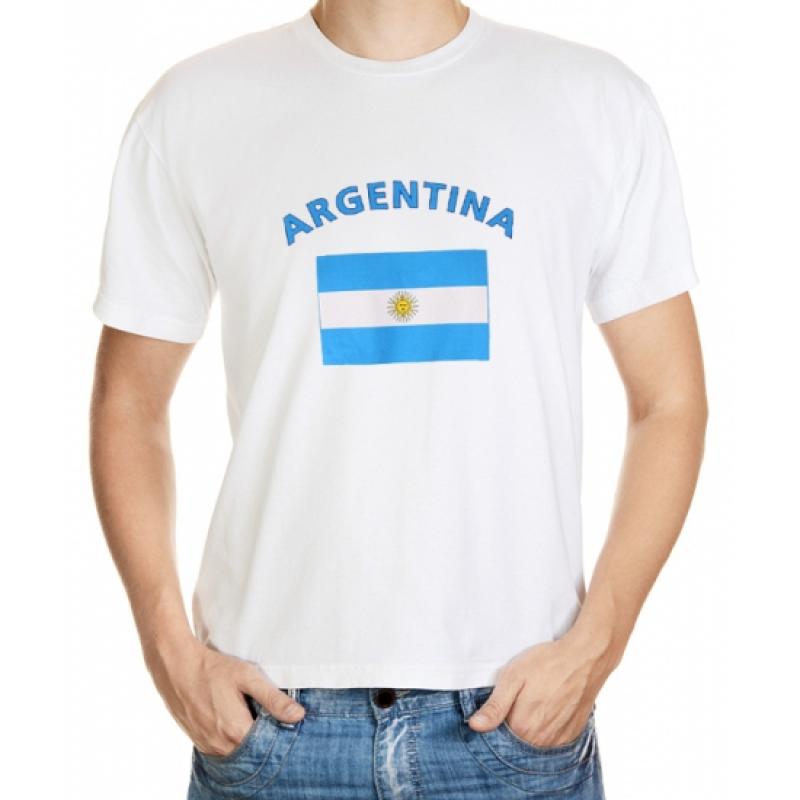 Landen versiering en vlaggen Shoppartners Wit t shirt Argentinie heren