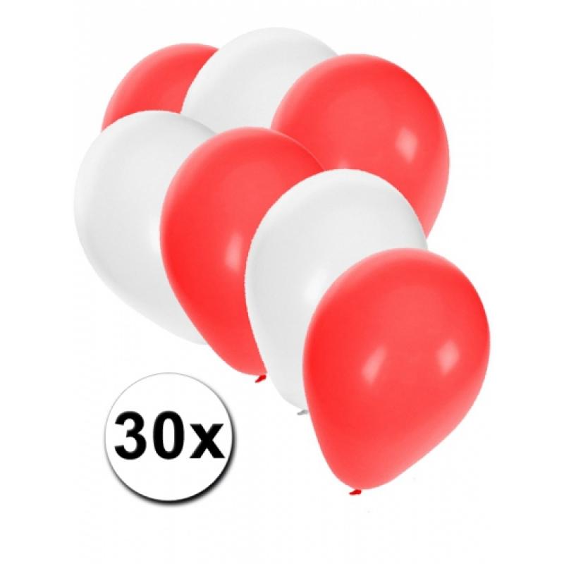 â‚¬910000 Bespaart Fun Feest party gadgets 30x ballonnen in Zwitserse kleuren