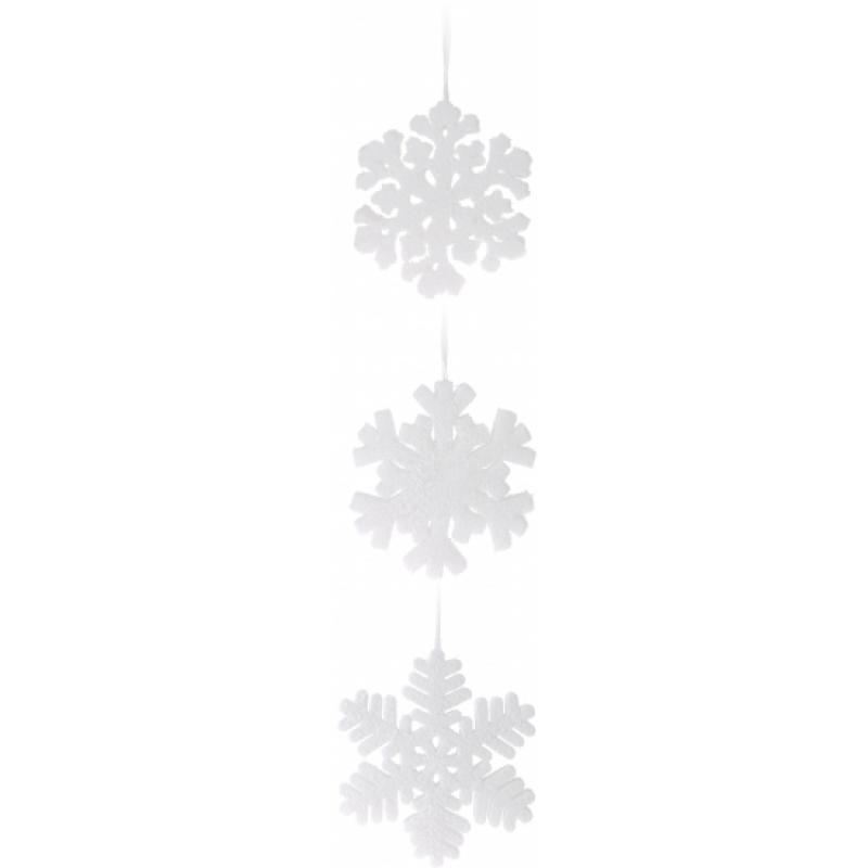 Kerst versiering sneeuwvlok 15 cm 1x Geen Kerst feestartikelen