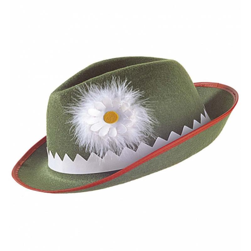 Feest hoeden Carnavalskostuum winkel Carnaval Tirolerhoed met veren bloem