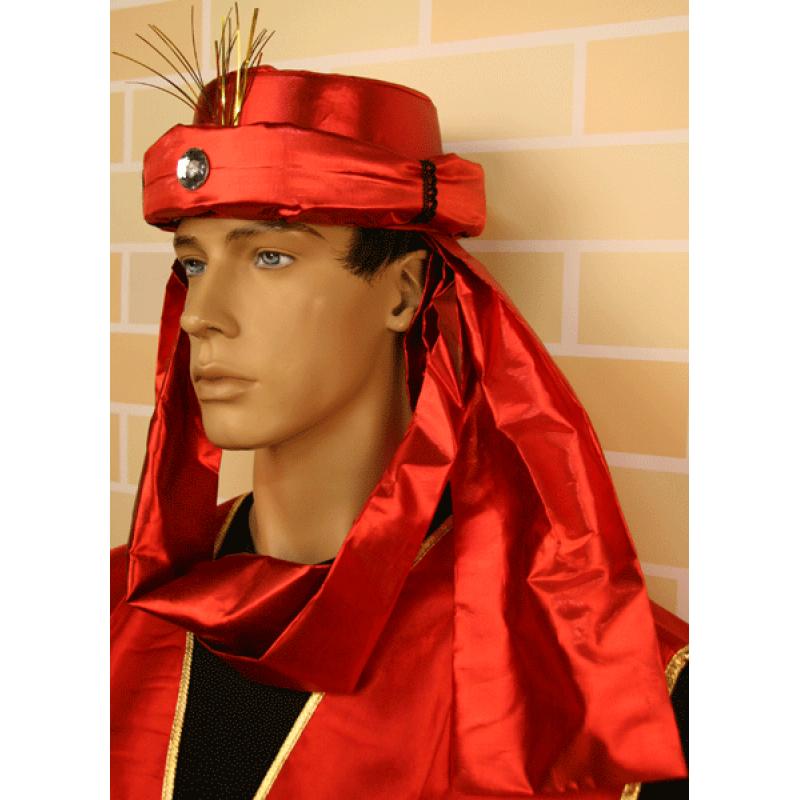 Feest hoeden Sultan hoed met rode sjerp