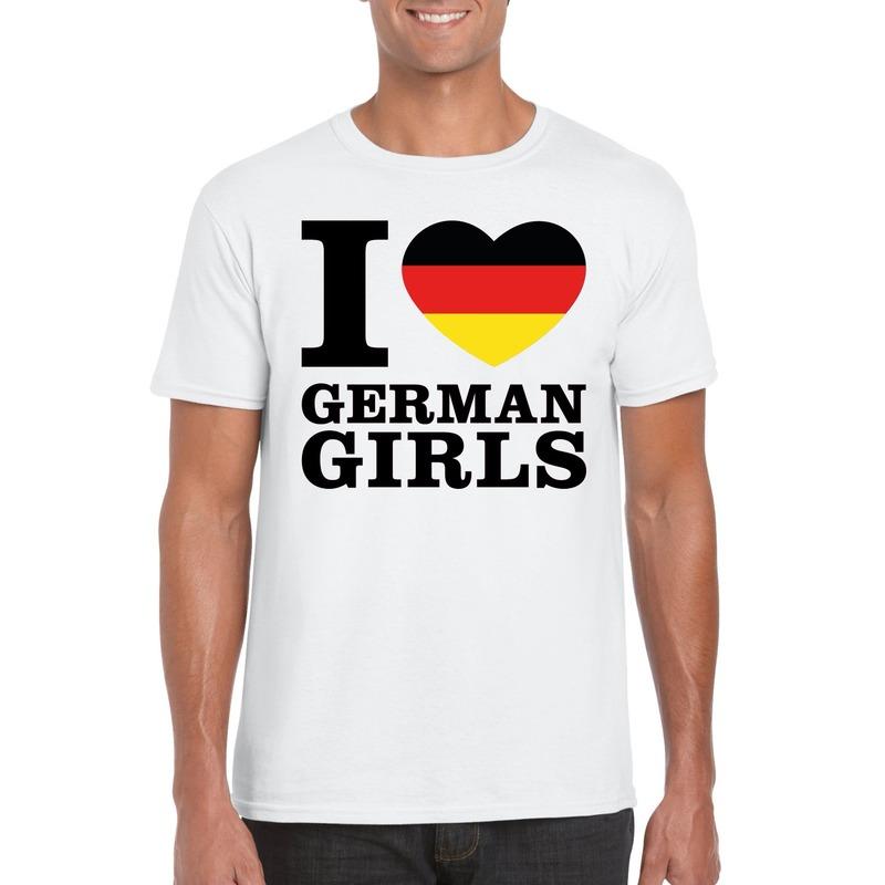 I love German girls t shirt wit heren Shoppartners Landen versiering en vlaggen