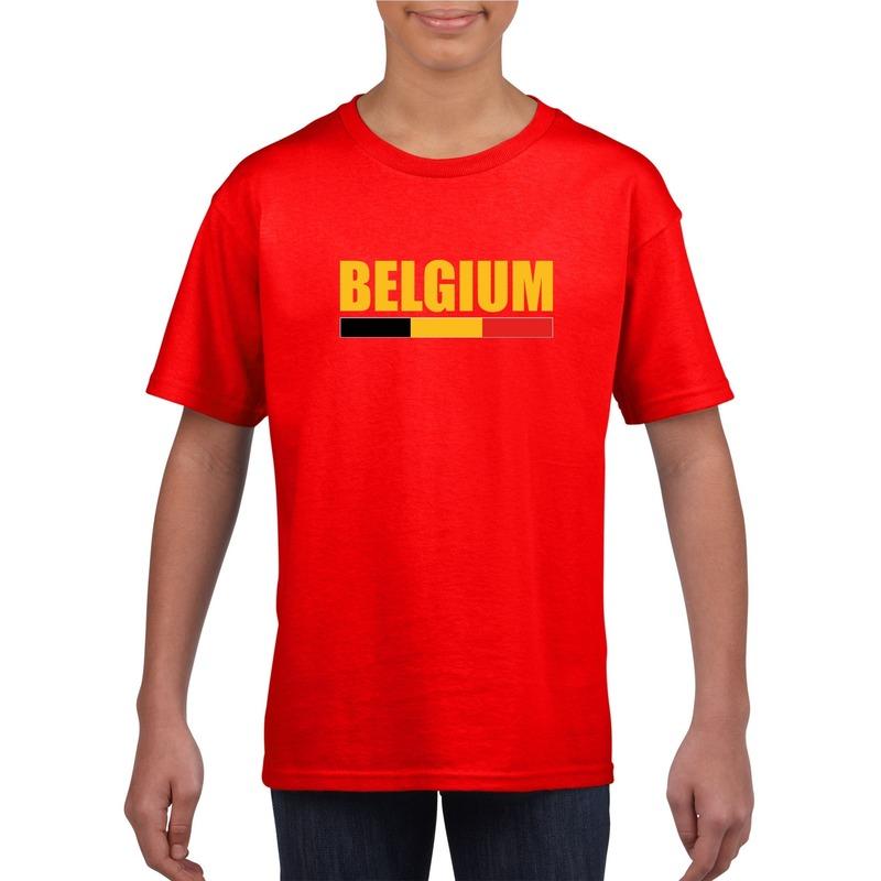 Landen versiering en vlaggen Shoppartners Rood Belgium supporter shirt kinderen