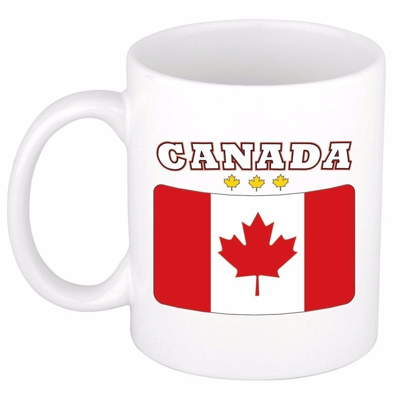 Mok beker Canadese vlag 300 ml Shoppartners Landen versiering en vlaggen
