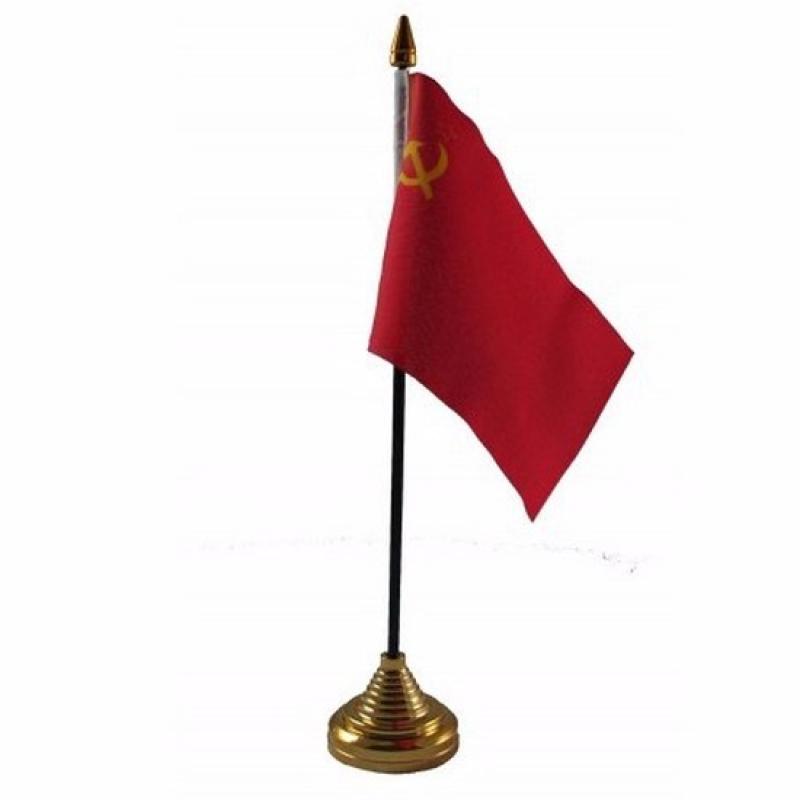 Landen versiering en vlaggen Geen Sovjet Unie tafelvlaggetje 10 x 15 cm met standaard