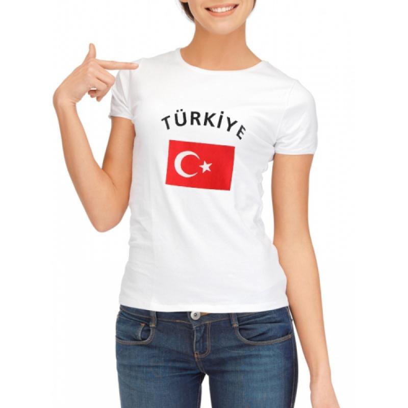 Wit dames t shirt Turkije Shoppartners Beste kwaliteit