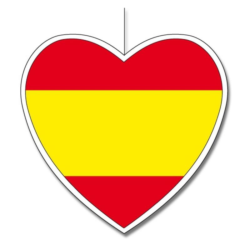 Landen versiering en vlaggen Spaans decoratie hart 30 cm